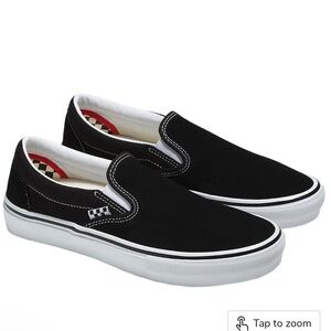 Vans Slip On Black And White Classic Suede Sneakers Board Shoes